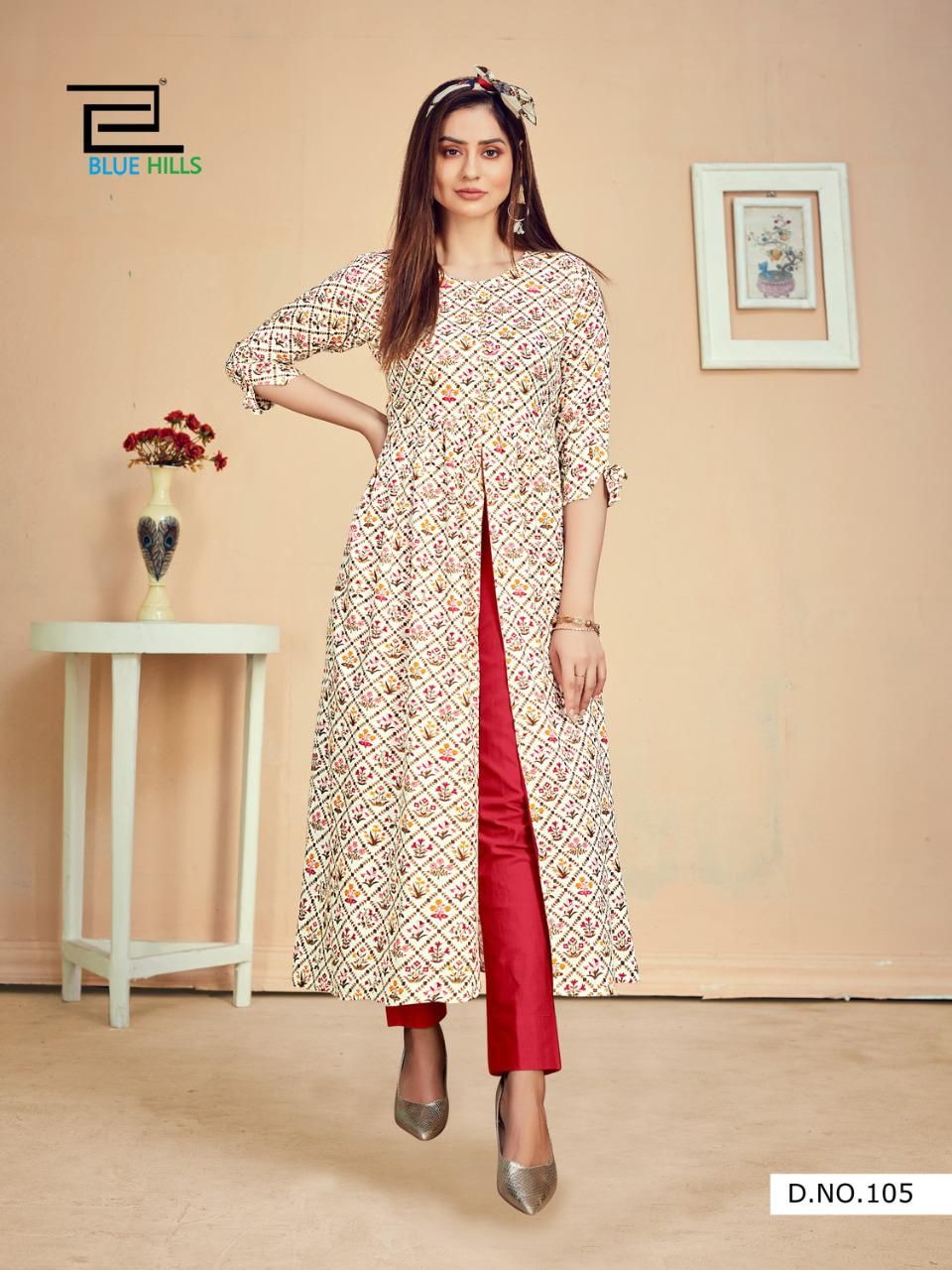 Blue Hills Calender 5 Nx Rayon Ethnic Wear Desinger Long Printed Kurti Collection